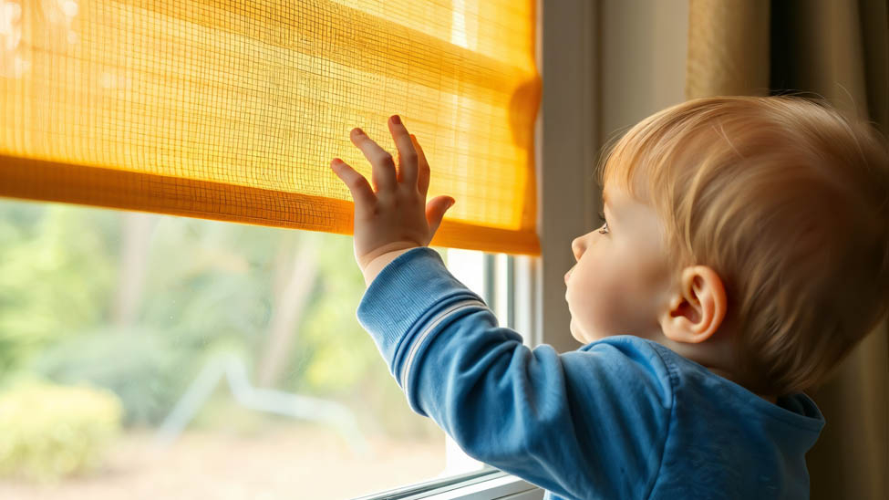 Child with cordless shade