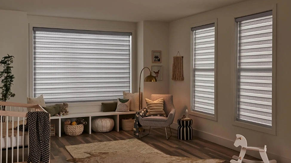 Zebra shades in kids room