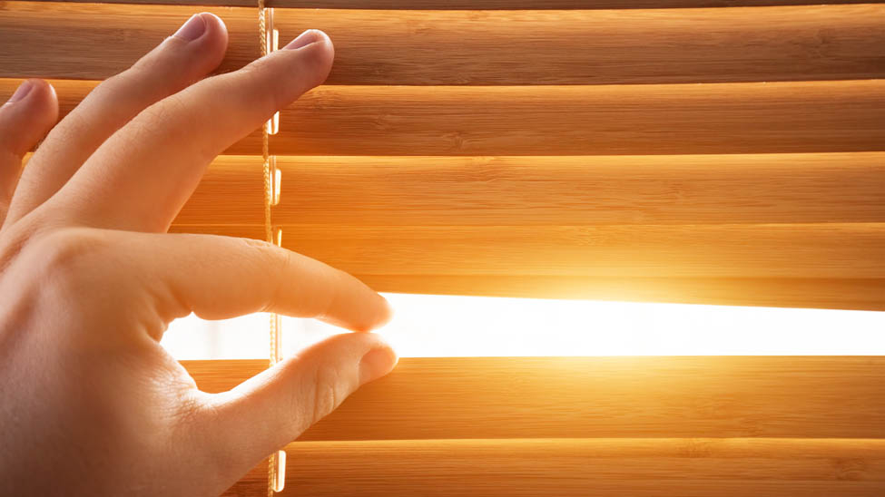 Solar shades in a living room