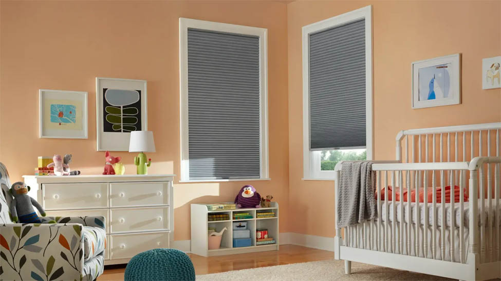 Cellular shades in a nursery
