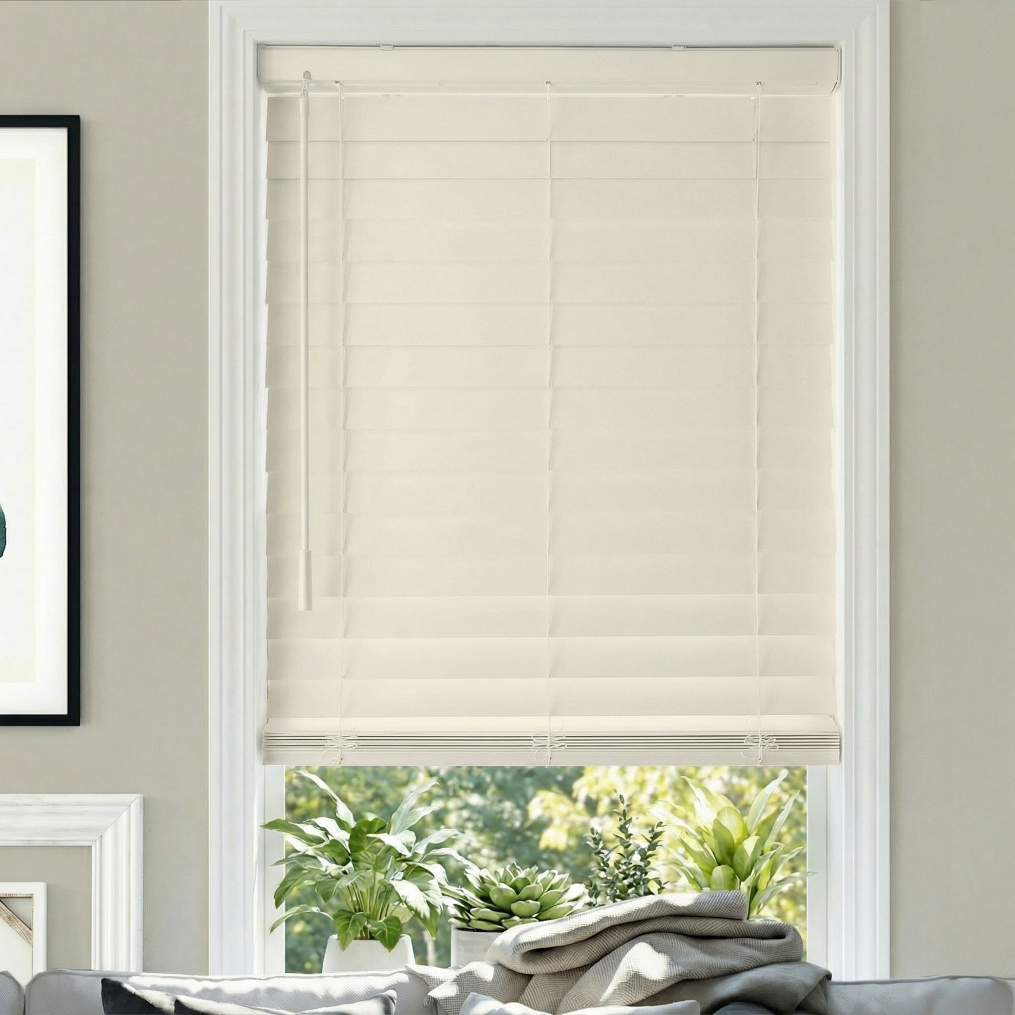 2 1/2" Deluxe Cordless Faux Wood Blinds