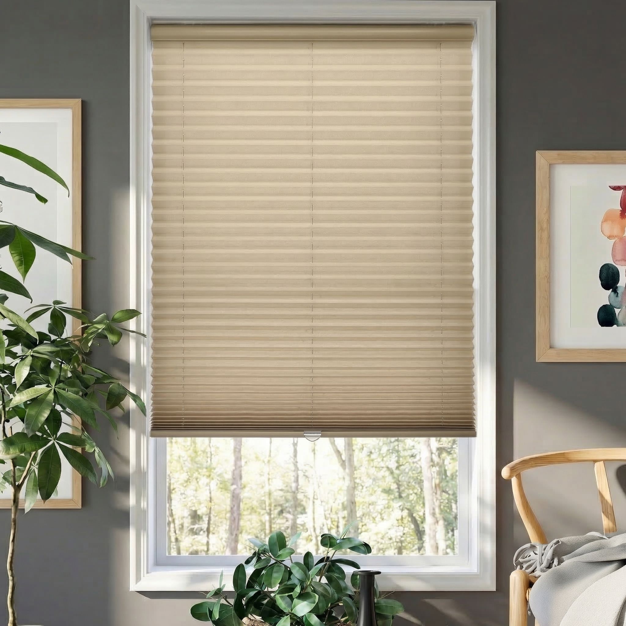 Deluxe Cordless Light Filtering Pleated Shades