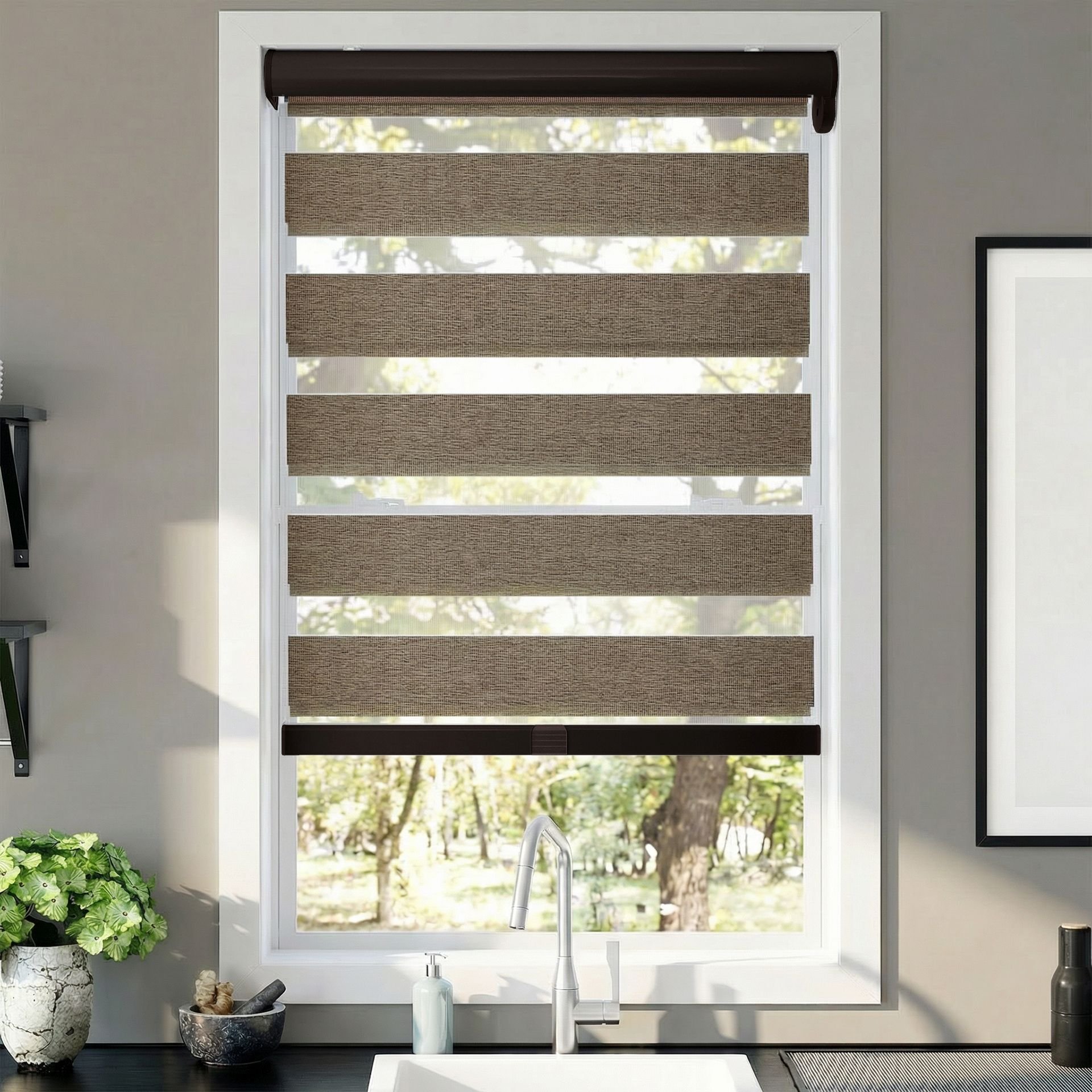 Deluxe Room Darkening Zebra Dual Shades 