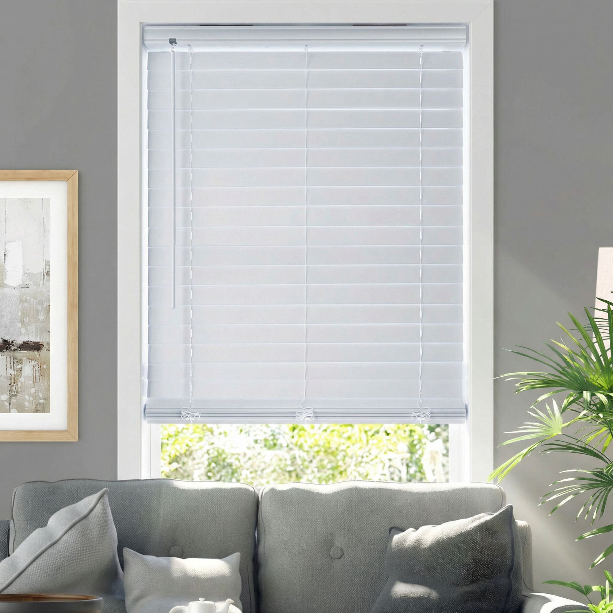 No Tools 2" Cordless Vinyl Faux Wood Blinds