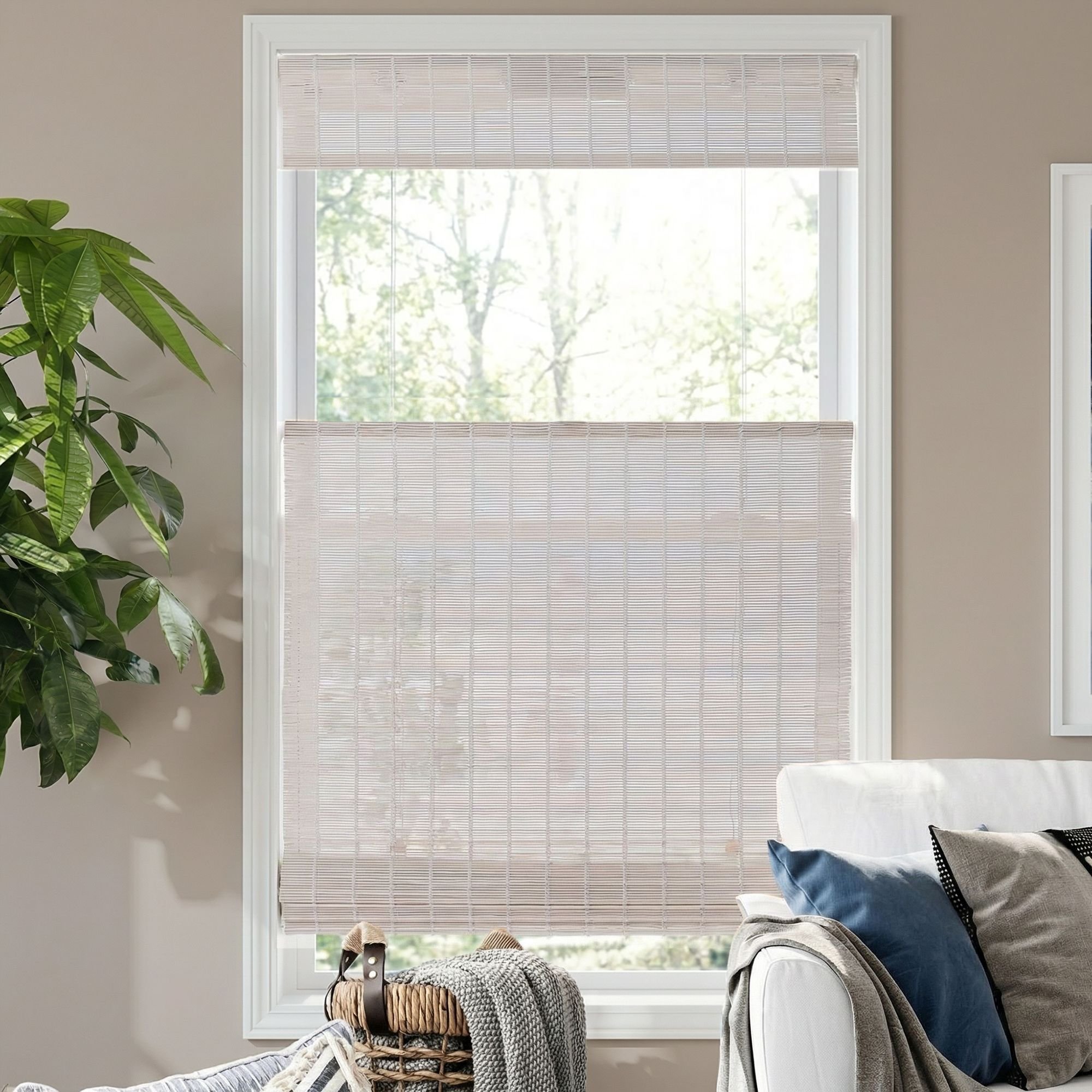 Super Value Cordless Top Down Bottom Up Bamboo Woven Wood Shades