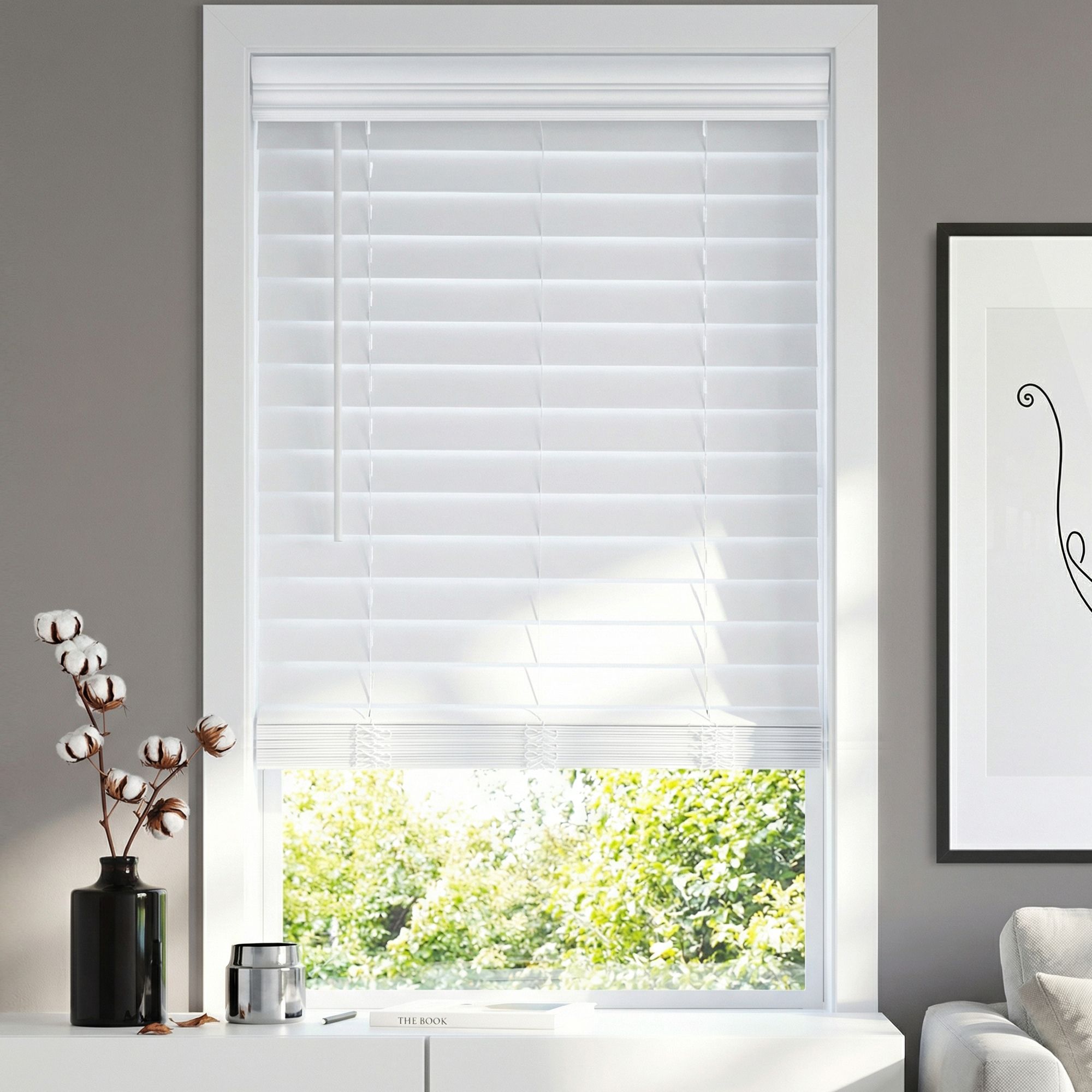 2 1/2" Cordless Faux Wood Blinds
