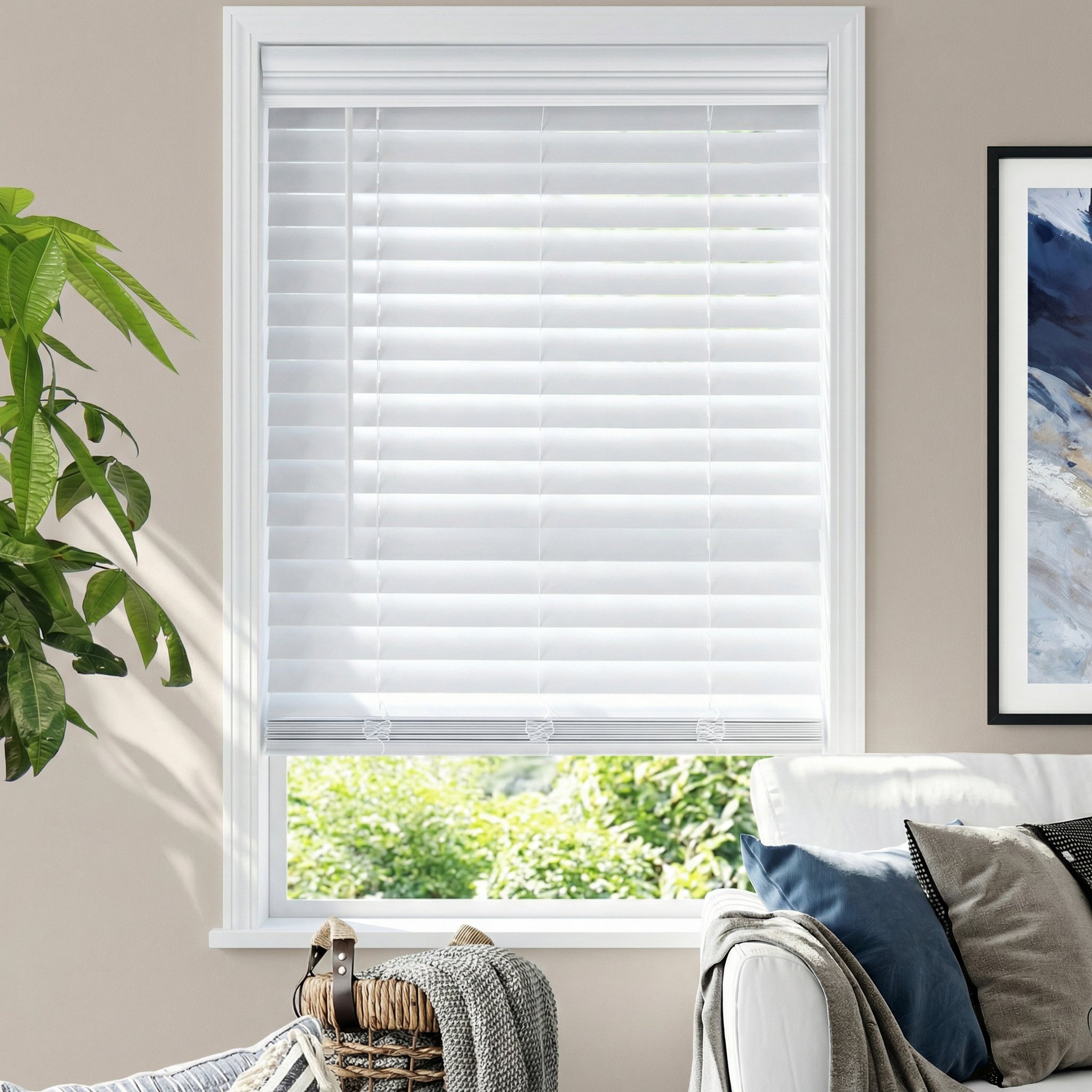 2" Cordless Faux Wood Blinds
