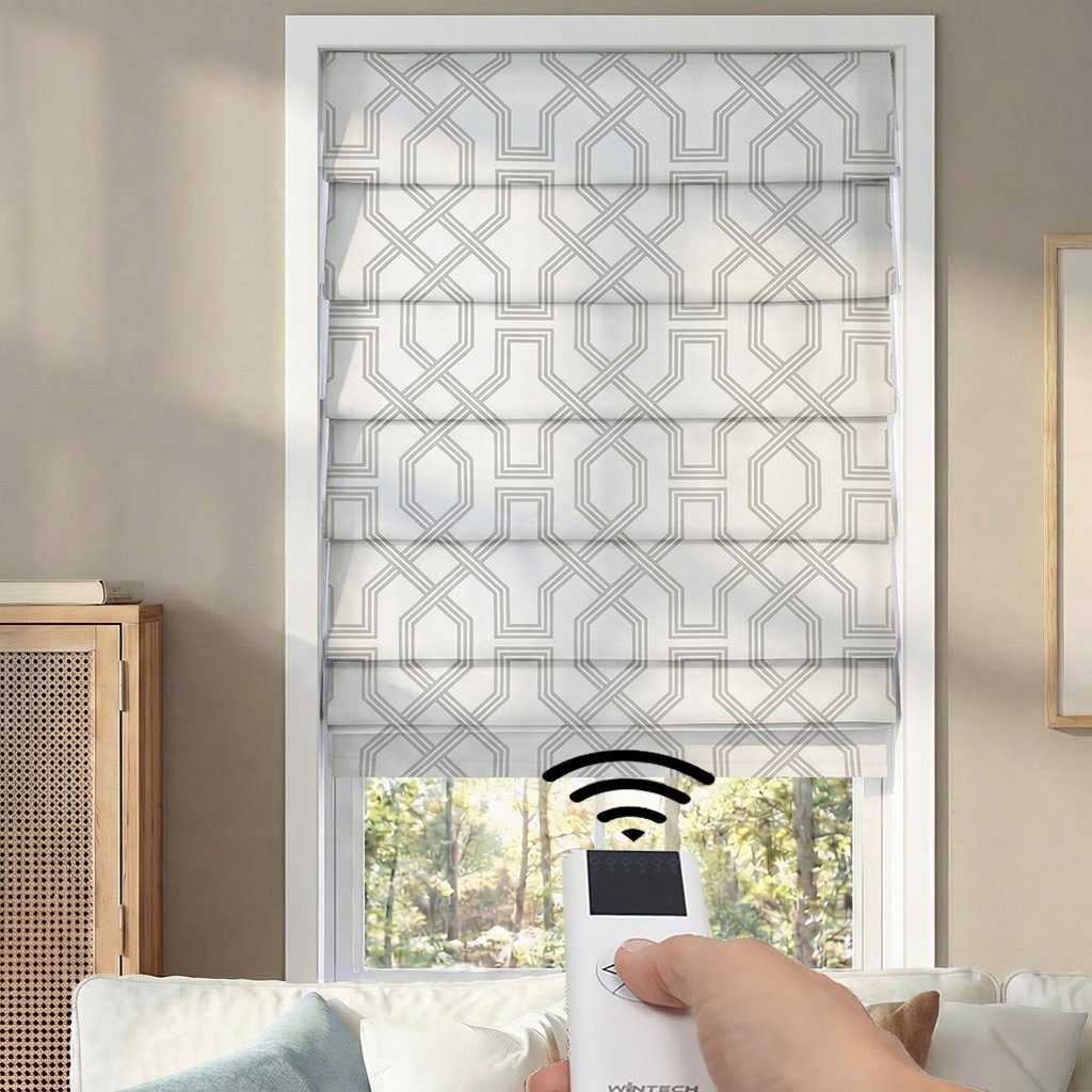 Motorized Premium Soft Fold Roman Shades
