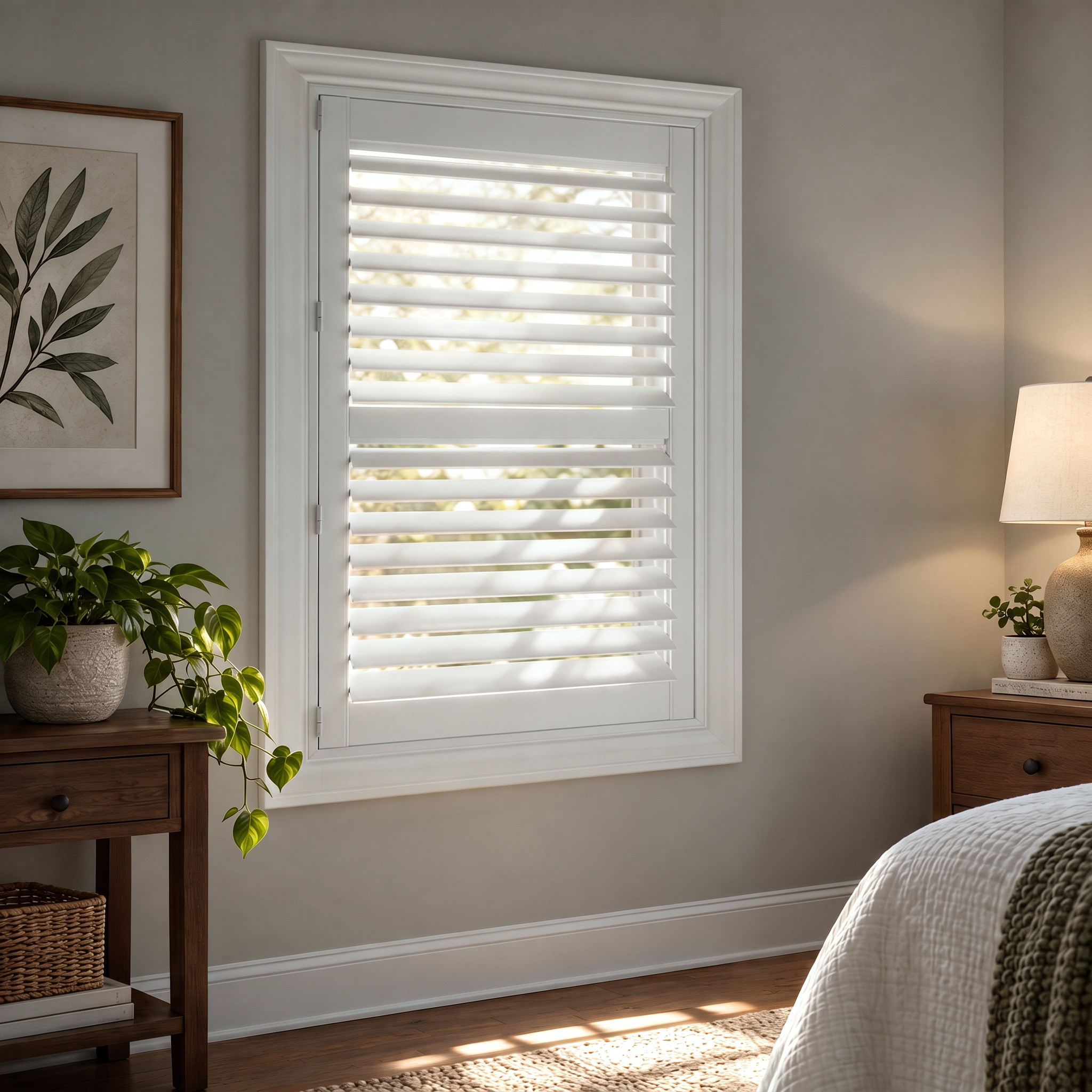 Deluxe Faux Wood Plantation Shutters
