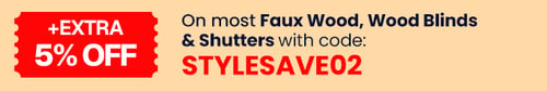 +Extra 5% Off Most Faux Wood + Wood Blinds & Shutters +Extra 5% Off Most Faux Wood + Wood Blinds & Shutters