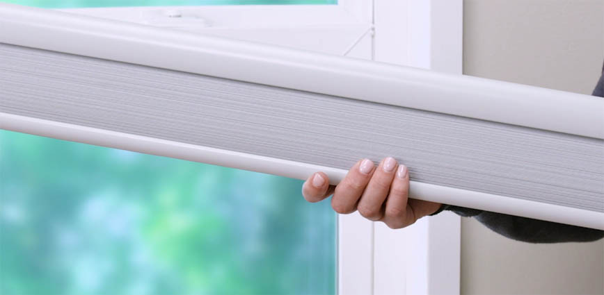 Closeup of uninstalled shade