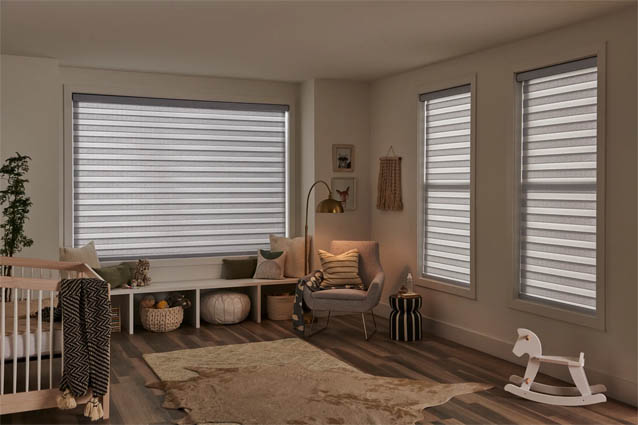 Zebra shades in kids room