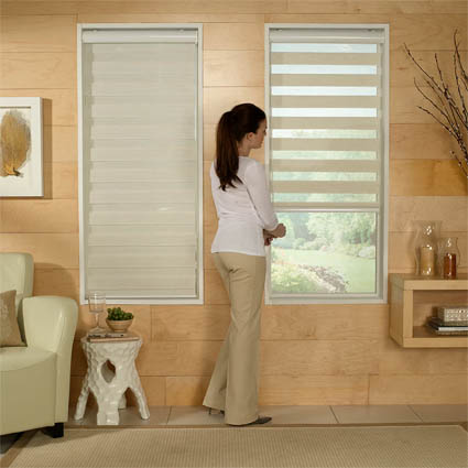 Zebra shades are versatile for light control