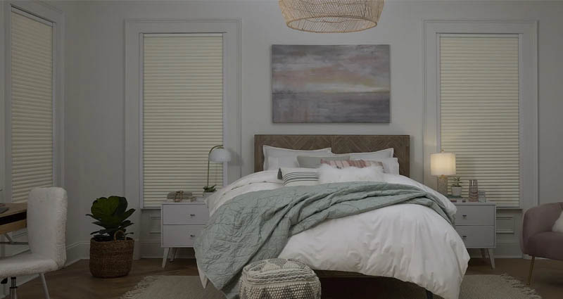 Blackout shades in bedroom
