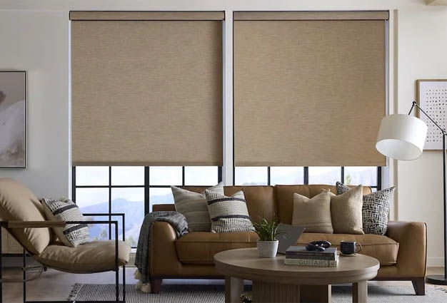 Shades in a living room