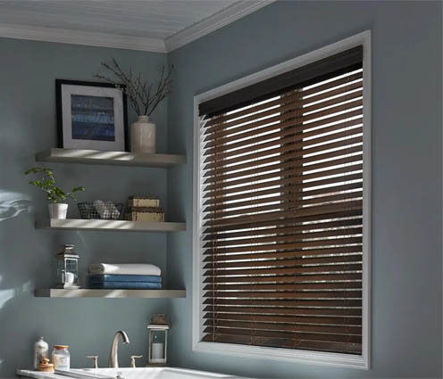 Custom Blinds in a bathroom
