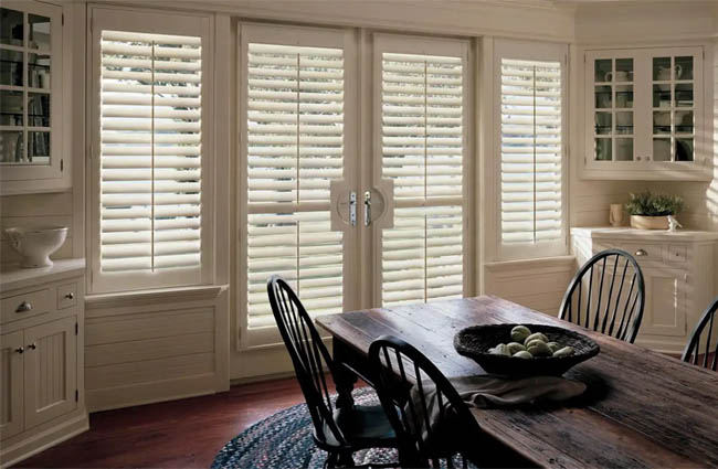 Plantation shutters for french doors