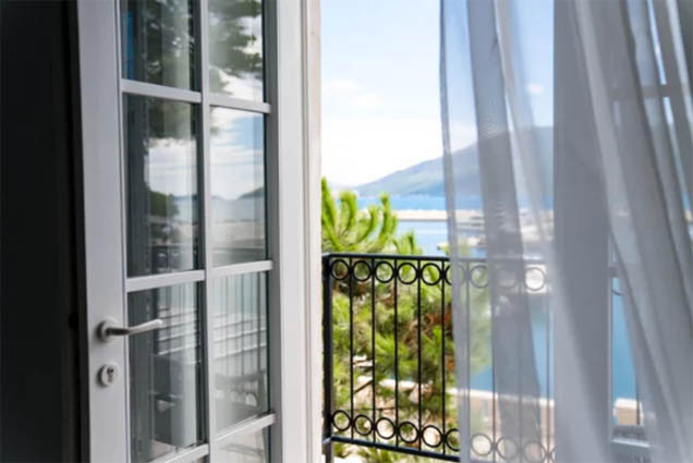 Sheer curtains for a french door