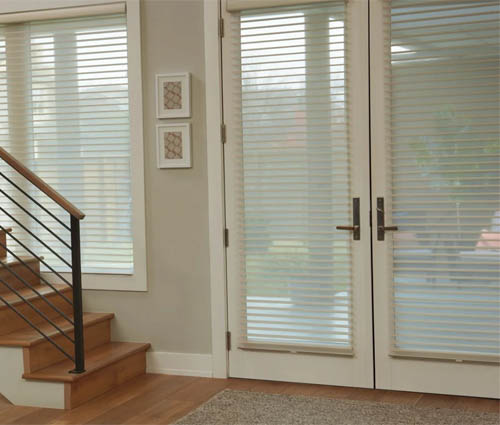 Sheer shades on a french door