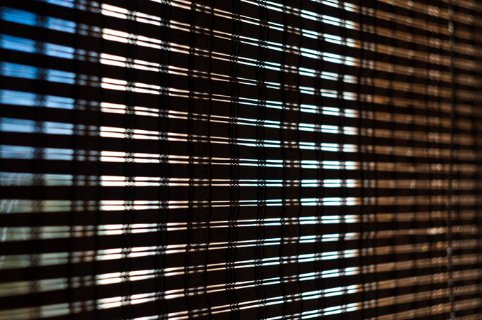 Up close of bamboo shade material