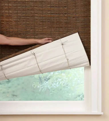 Bamboo shade with liner