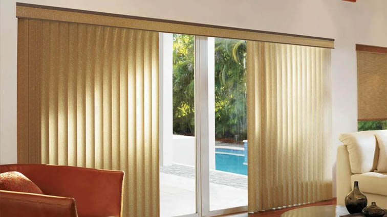 Vertical blinds for large sliding doors