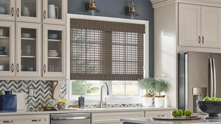Bamboo shade in a kitchen