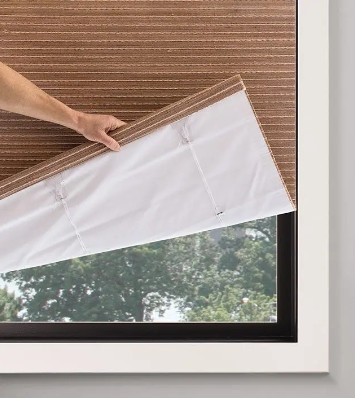 Liner on a bamboo shade