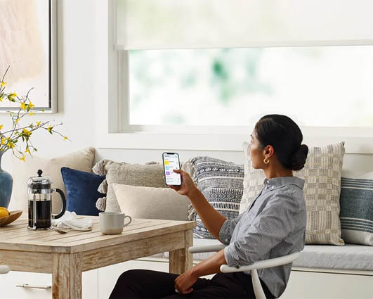 Smart motorized shades controlled via app