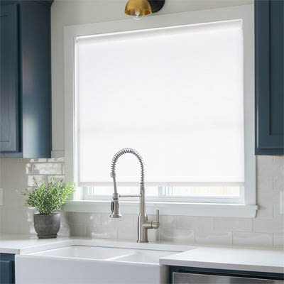 Roller shade in a kitchen