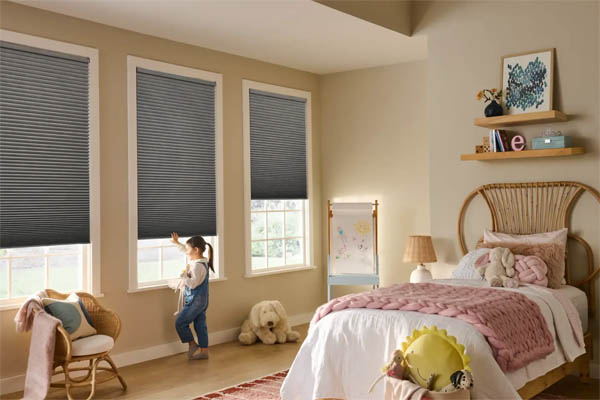 Cellular shades in a kids room
