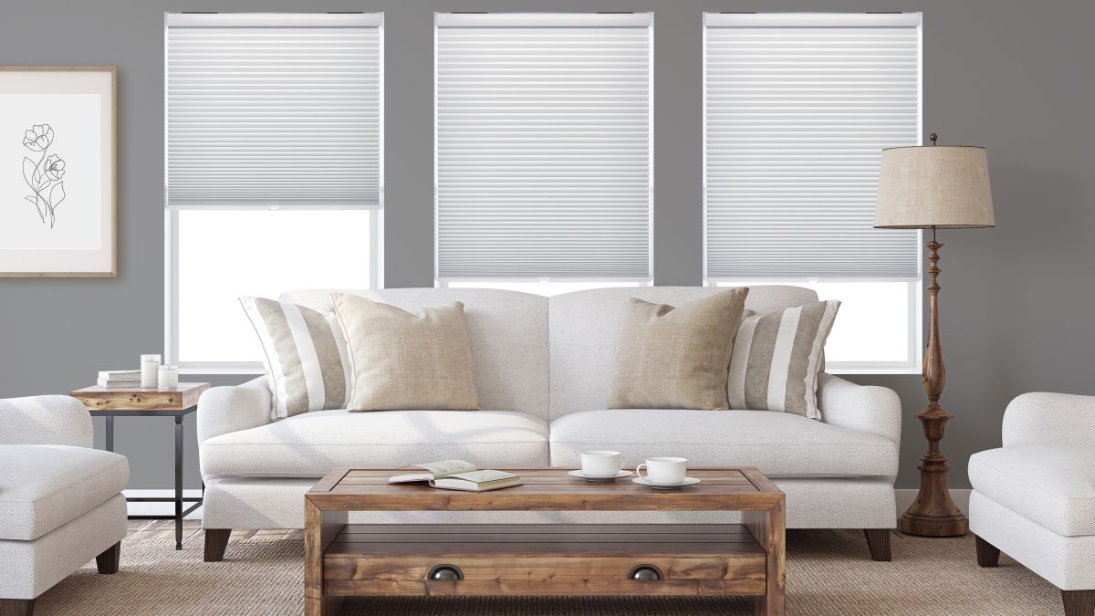 thumbnail image 2 of Persilux No-Drill Cordless Blackout Cellular Shade – White Honeycomb Blind For Any Room 2 of 5